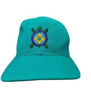 Hat with Sea Turtle Embroidered Teal Hat Cap Strapback H Kap